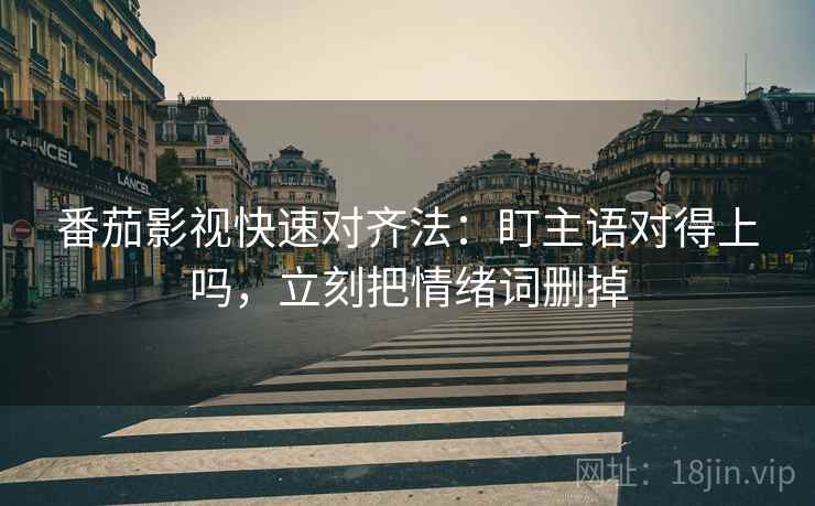 番茄影视快速对齐法:盯主语对得上吗,立刻把情绪词删掉
