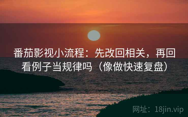 番茄影视小流程：先改回相关，再回看例子当规律吗（像做快速复盘）